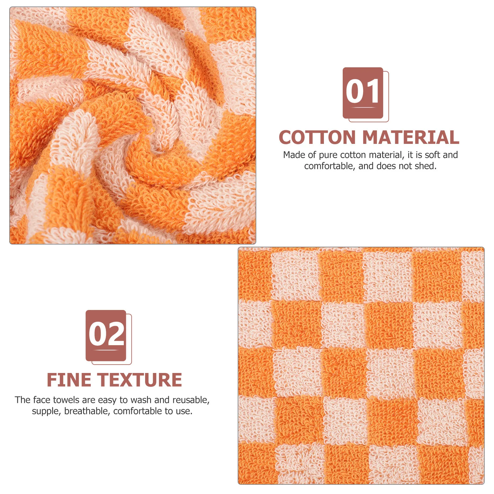 

2pcs Checked Washcloths Face Towels Absorbent Cotton Towel For Bathroom Shower Gym Spa Large Washcloths Household Bath Towel