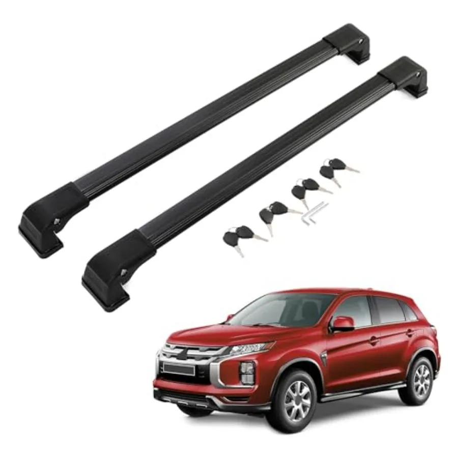 

Cross Bar Compatible with 20102024 Mitsubishi Outlander Sport ASX Roof Rack Rooftop Cargo Bag Luggage Carrier Black Aluminum fo
