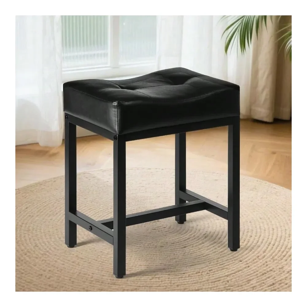 

Seat Vanity Stool Makeup Stool Chair With Metal Leg UShaped Faux Leather Ottoman Foot Rest Small Square Chairs Under Desk For V