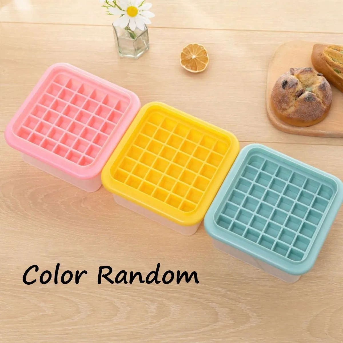 1pc Household Silicone Ice Cube Mold 30 Grid with Shovel Storage Box Random Color