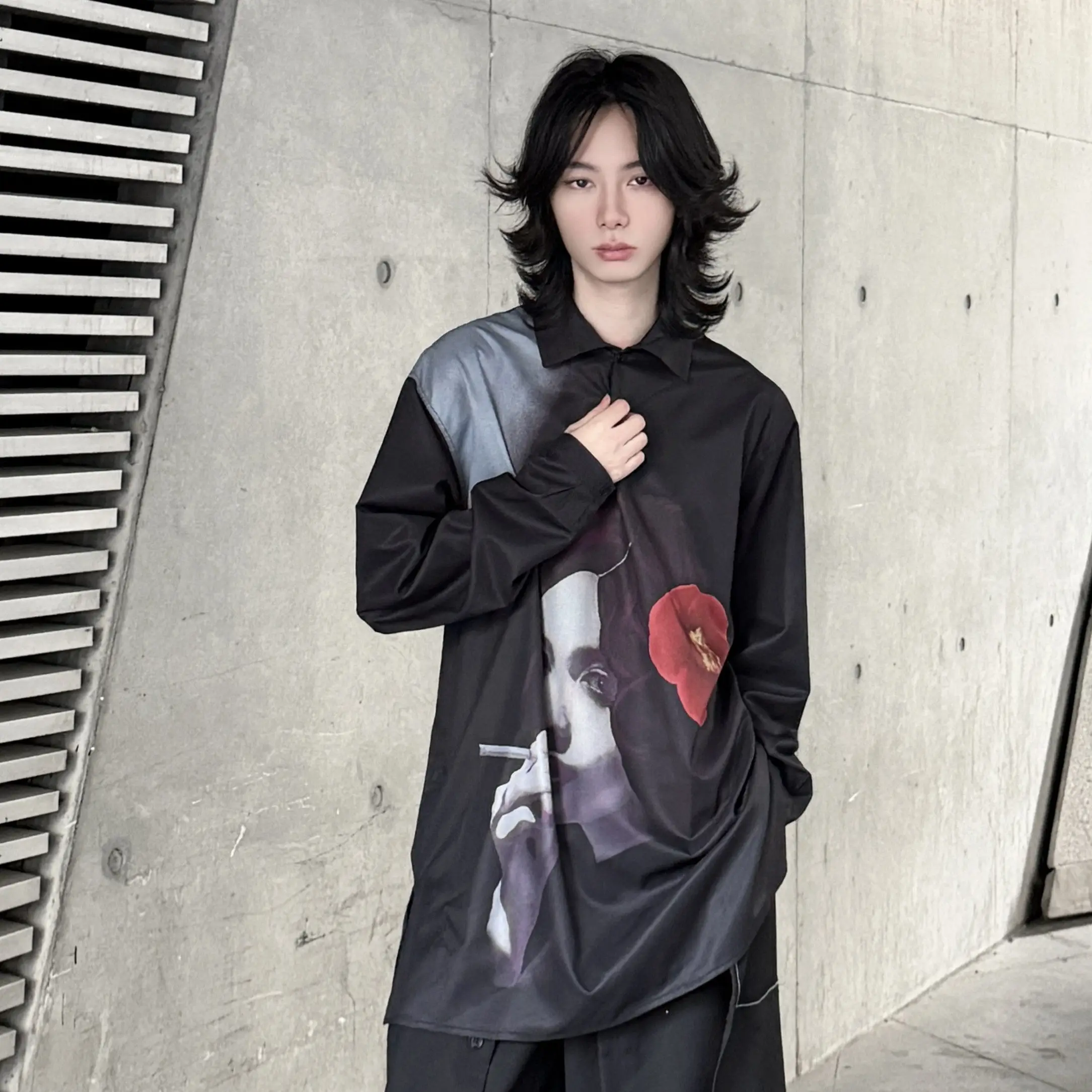 YAMAMOTO-Style Shirt,HighQuality Riginal Design,Naito Sparrow Printing ,Japanese Kimono Top,Unisex Style