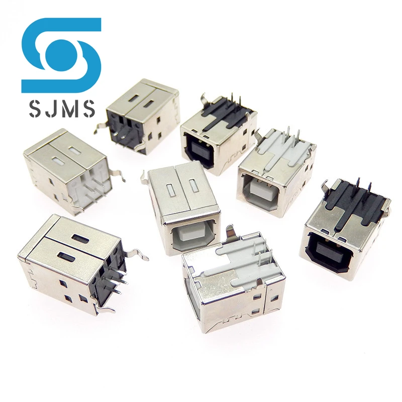 5PCS USB 2.0 BF Connector Socket Jack Female / Male Type B 90/180 Degree Connector PCB Mount Soldering Type D Printer Interface