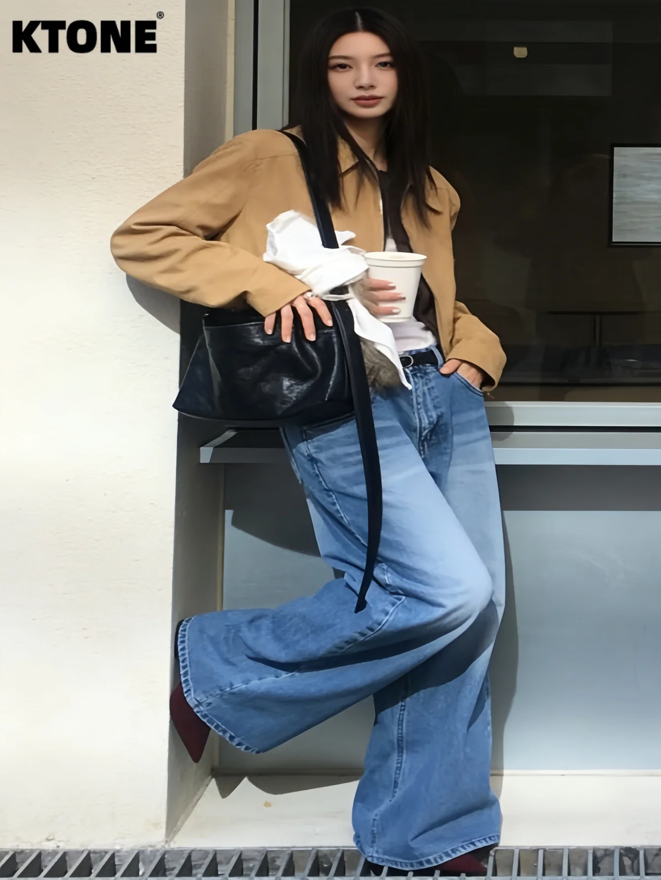 

Y2K Jeans Unisex Blue Baggy Solid Color Denim Drip For Dating No accessories or belts included