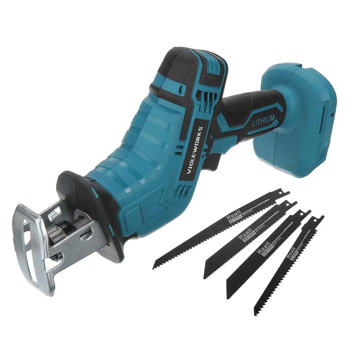 18V Portable Cordless Electric Saw Reciprocating Saw No Battery with 4PC Blades Metal Wood Cutting Tool for Makita 18V Battery