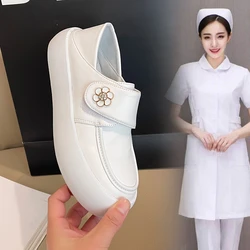 Summer Shoes Ladies Soft Casual Female Sneakers Shallow Mouth Clogs Platform Loafers With Fur Round Toe 2024 White Nurse Creeper