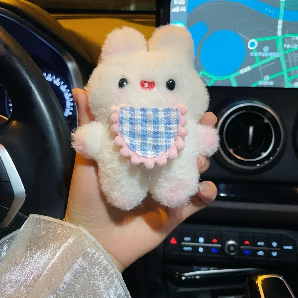 Llaveros de conejo de dibujos animados para niños, juguete de peluche blanco, llavero de muñeca de conejo, regalo para niños, adorno de Bolsa Escolar