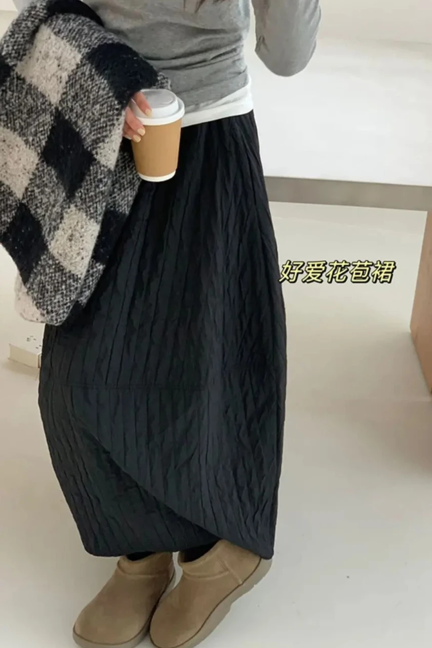 

2026 Весенне-осенняя женская полуюбка, повседневная плиссированная юбка трапециевидной формы