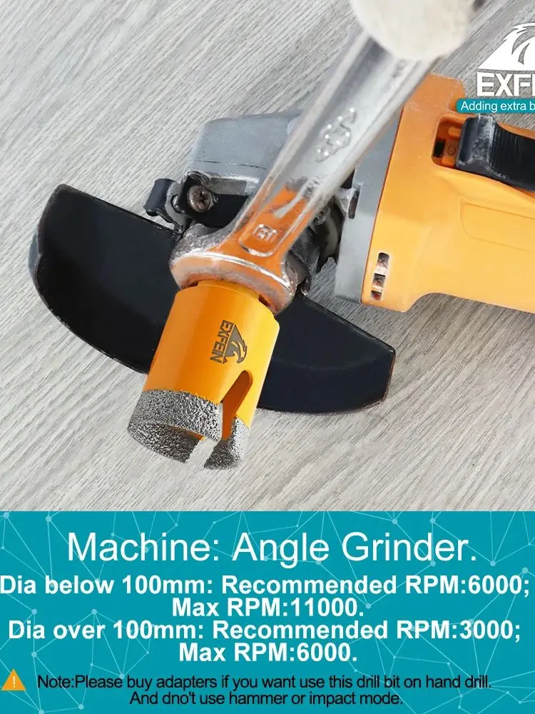 EXFEIN foret diamant 6-110mm noyau coronnes de carreaux de porcelaine pour granit marbre pierre M14 trou scie foret noyau