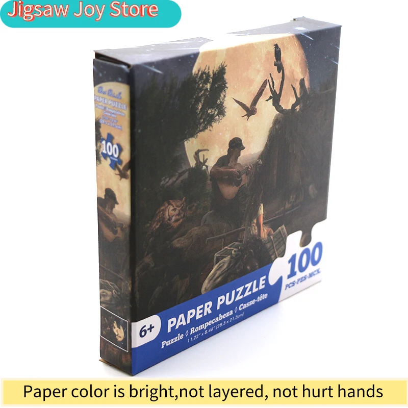 100 Pieces Jigsaw Puzzle Assembling Picture Cartoon Animals Travel Girl Decompression Puzzles Toy Educational Gifts