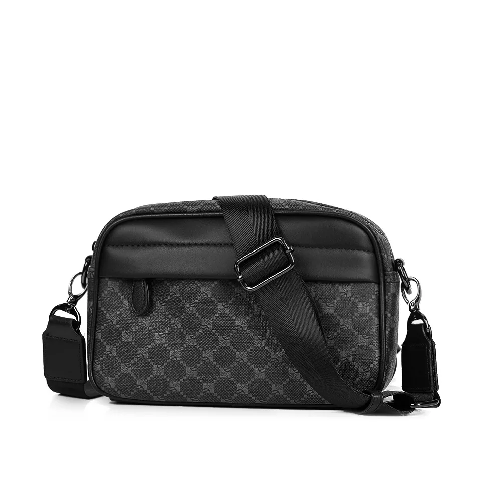 Modische karierte Herren-Umhängetasche, luxuriöse Leder-Schultertasche für Herren, Business-Umhängetaschen für Herren, Handtaschen, Satchels, Herren-Geldbörse – Detail 2