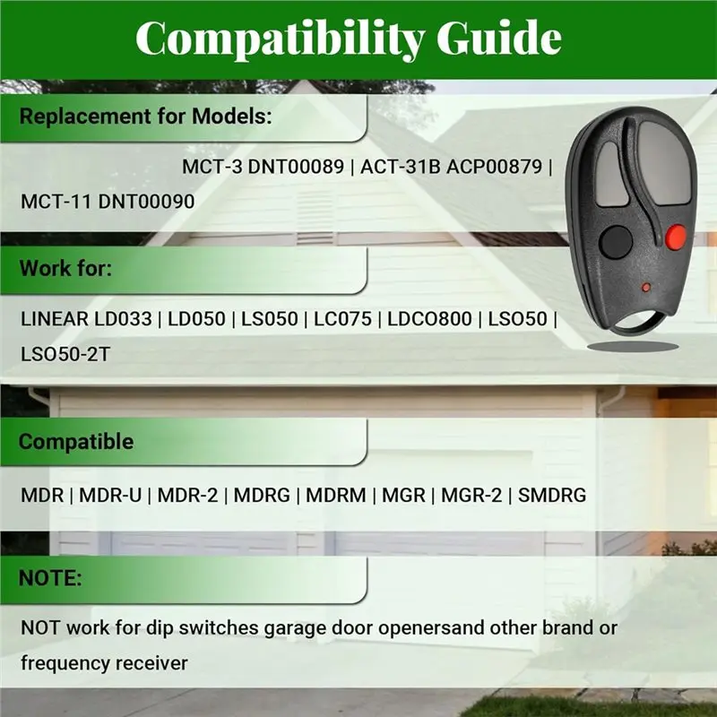 FEDI-Garage Door Opener Remote For ACT-31B ACP00879 For Linear Megacode Garage Door Opener 4-Channel Remote Control