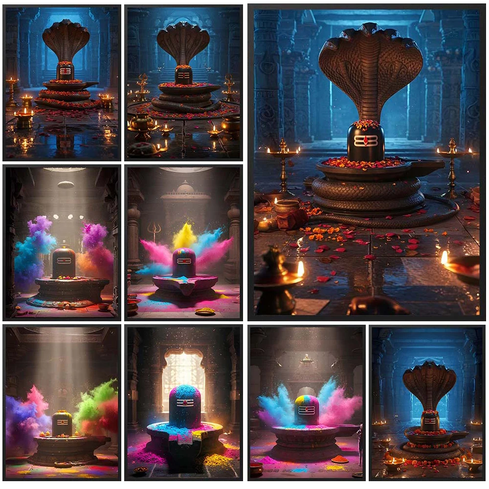 

Shiva's Cobra Hinduism Poster Wall Pictures For Church Room Decor Posters Religion Wall Art Canvas Painting Unframed