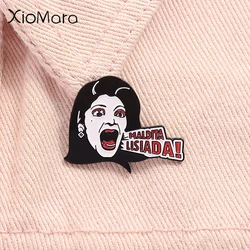 Mexican TV Characters Enamel Pin Maldita Lisiada Classic Lines Funny Brooch Lapel Badge Jewelry Gift For Friends