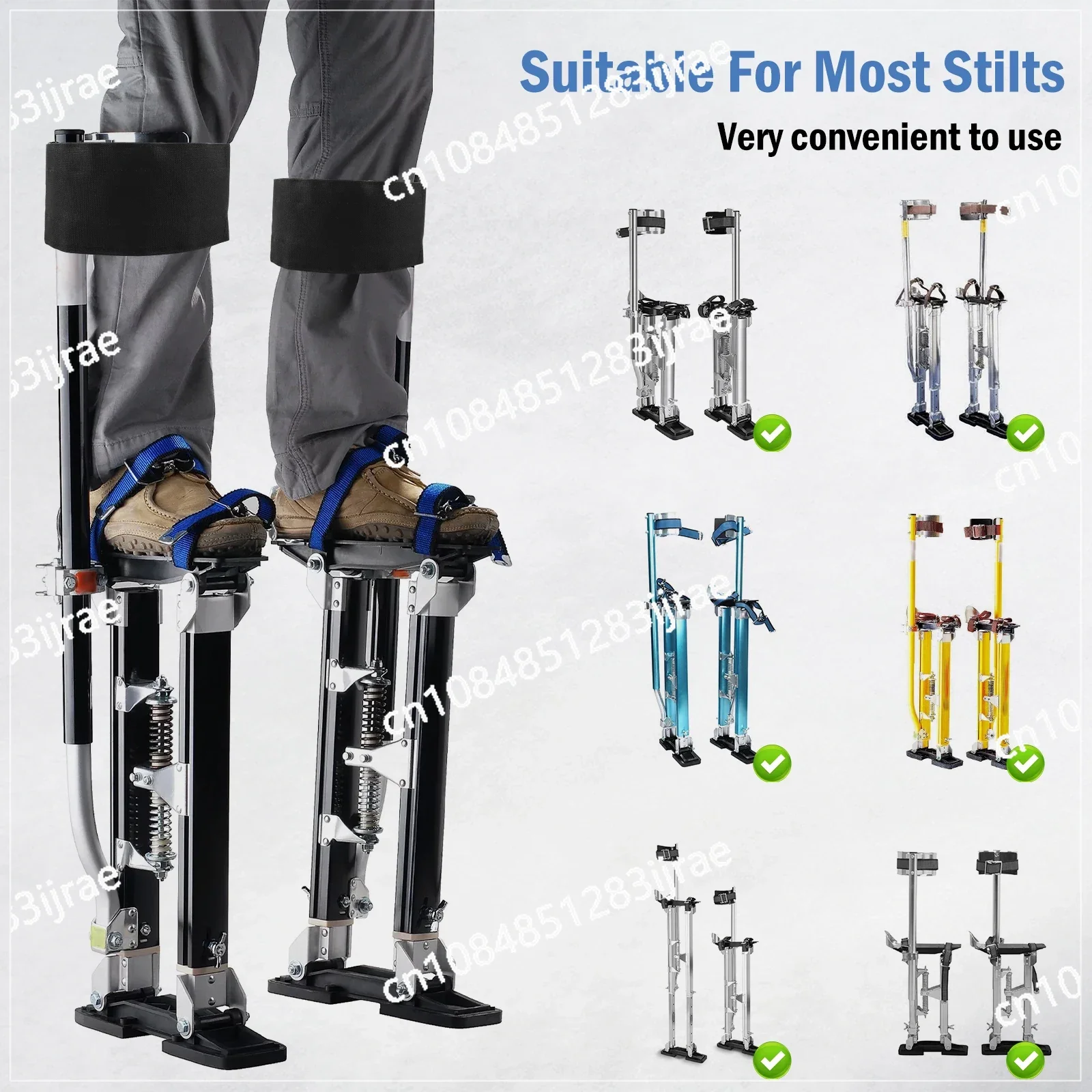 2Pcs Dry Wall Stilt Strap Nylon Drywall Stilt Leg Band Adjustable 4inch Wide Padded Stilt Leg Strap Washable Leg Band