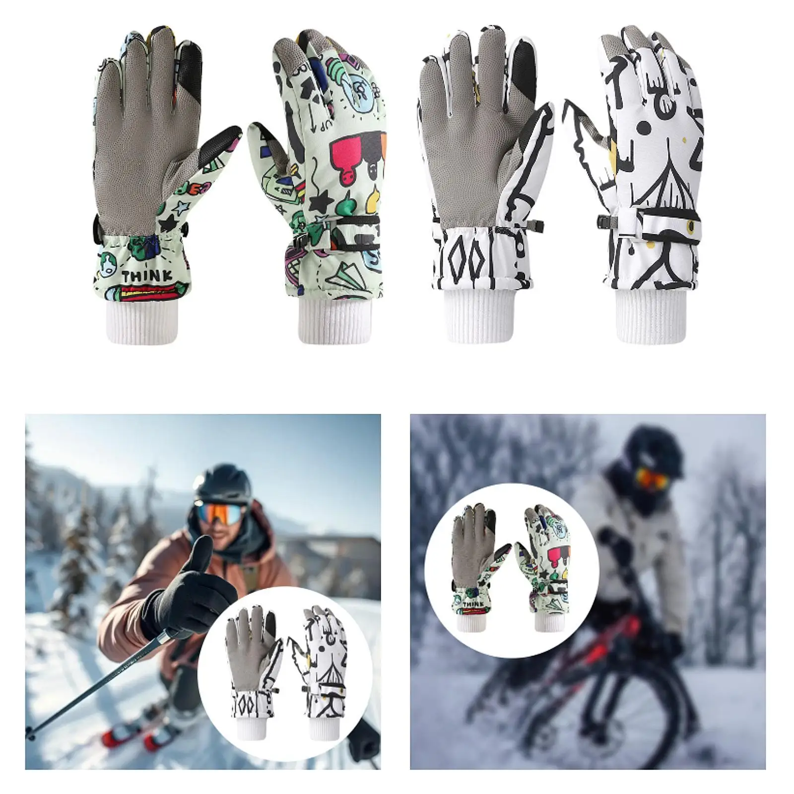 

Лыжные термоперчатки Зимние перчатки Мужские нескользящие легкие удобные ладони