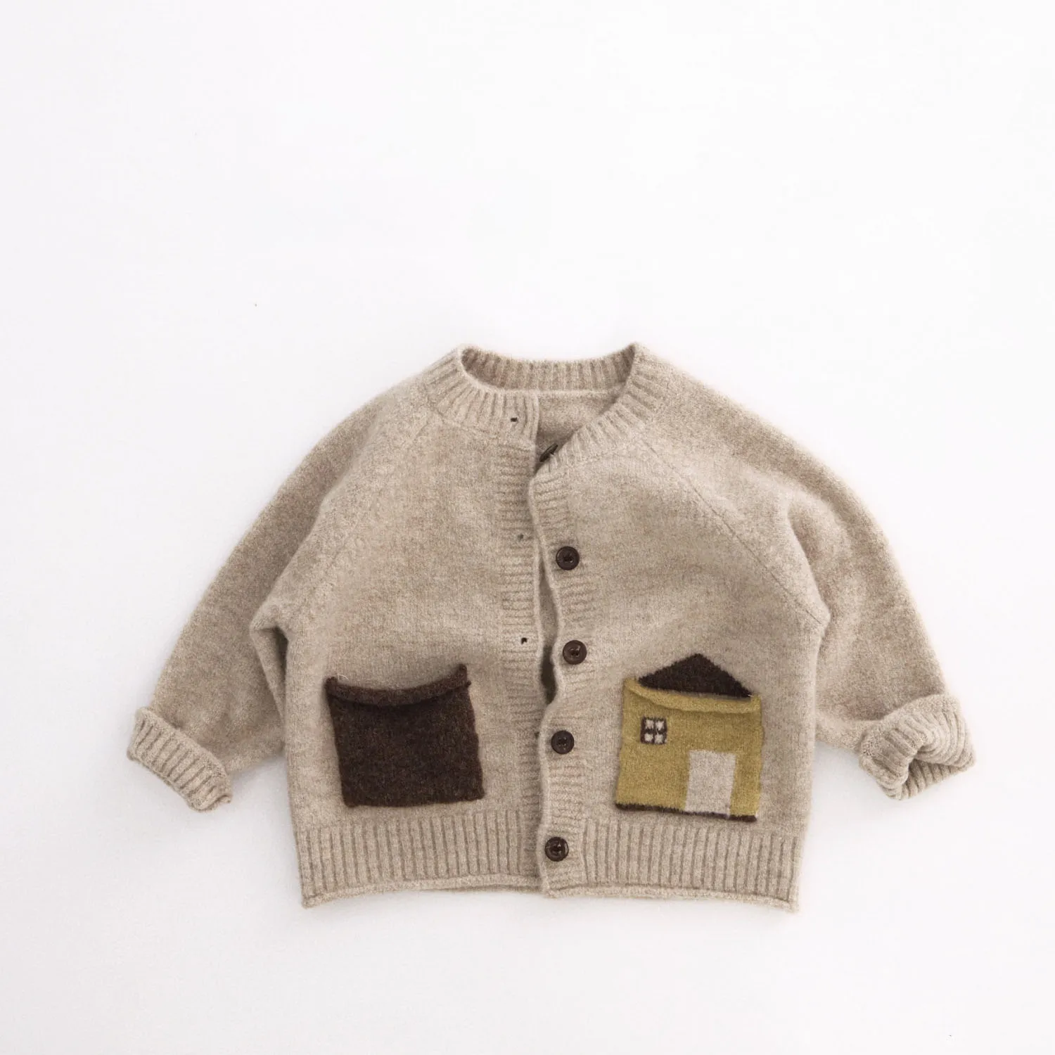 MILANCEL 2026 Autumn Kids Sweaters Single Breast Girls Wool Blend Knitwear Cartoon Pocket Boys Sweater Kids Cardigans