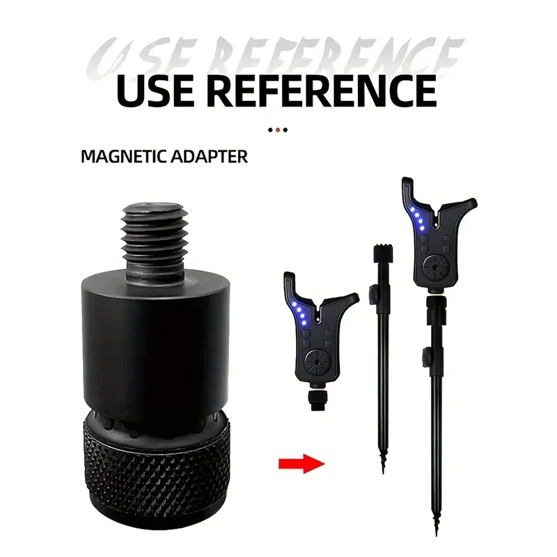 1 قطعة/2 قطعة/3 قطعة/4 قطعة الألومنيوم الصيد رود قوس موصل مع المدمج في المغناطيس ، M3/8 الموضوع الإفراج السريع محول ل إنذار لدغة #6