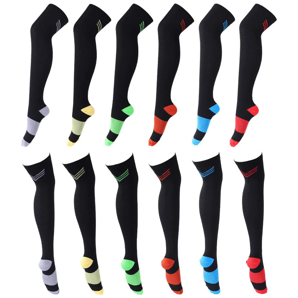 Style Random1 Pair  Over Knee Running Men Women Compression Socks For Football Anti Fatigue Pain Relief Compression Socks Unisex