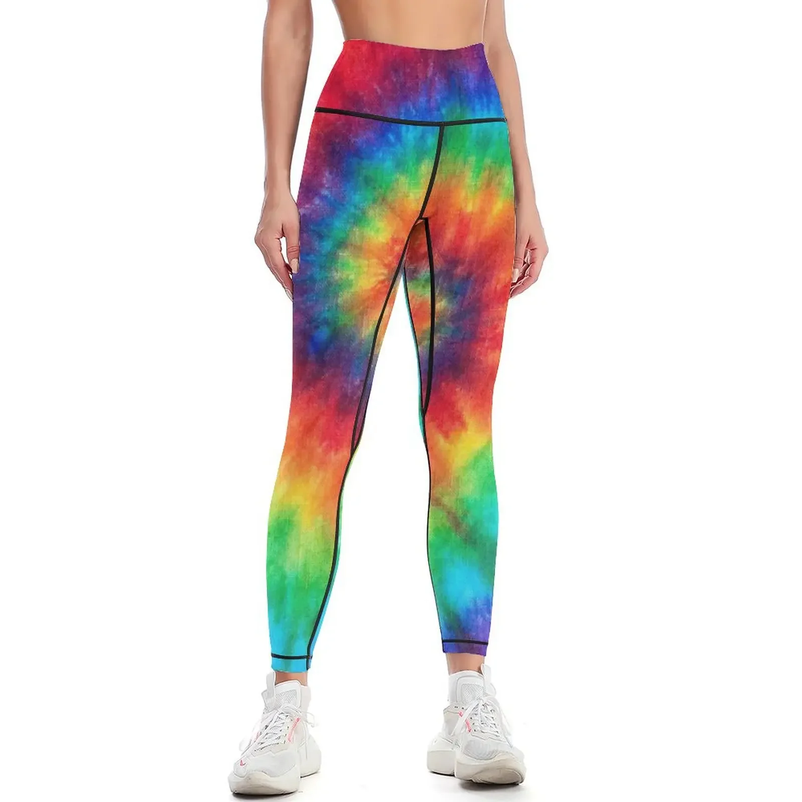 

Bright Rainbow Spiral Leggings Fitness woman sporty woman push up exercise clothing for workout clothes for Womens Leggings