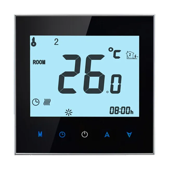 Weekly programmable touch screen electric heating room thermostat