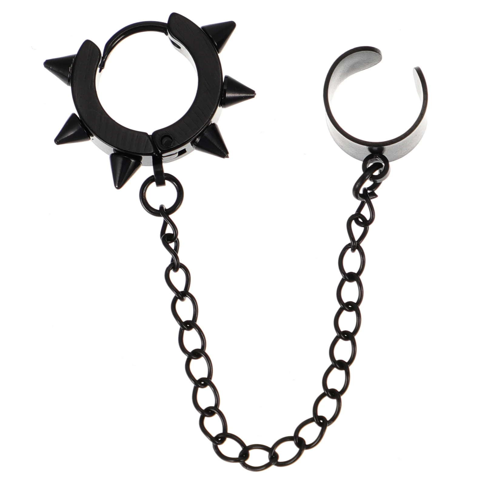 

1pc Stainless Steel Punk Ear Jewelry Stud Cool No Perforated Ear Clip For Party Daily Wear Stylish Punk Jewelry Accessory