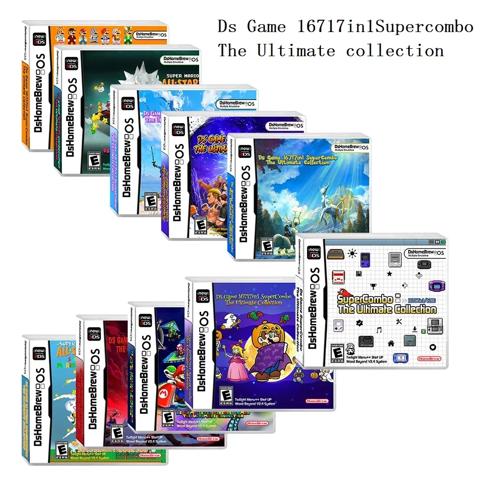 16717in1 NDS Game Card Multi-emulator Integrated DSTWO Mini Core US Version English Combo Card