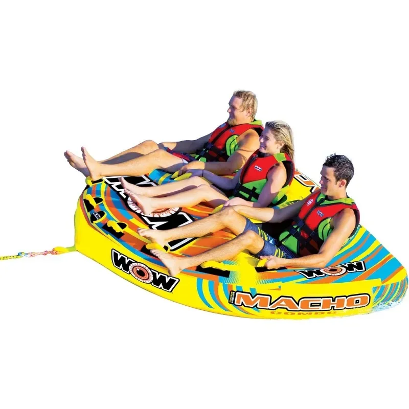 

Towable Tube for Boating – Multiple Riding Positions – 1-3 Person 510 lbs Capacity - Inflatable Boat Tube - Youth & Adults