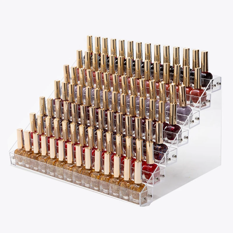 3-8 Layers lengthen Thicken Acrylic Stand Nail Polish Shelf Game Gold Coin Collection Stand Women Makeup Storage Box