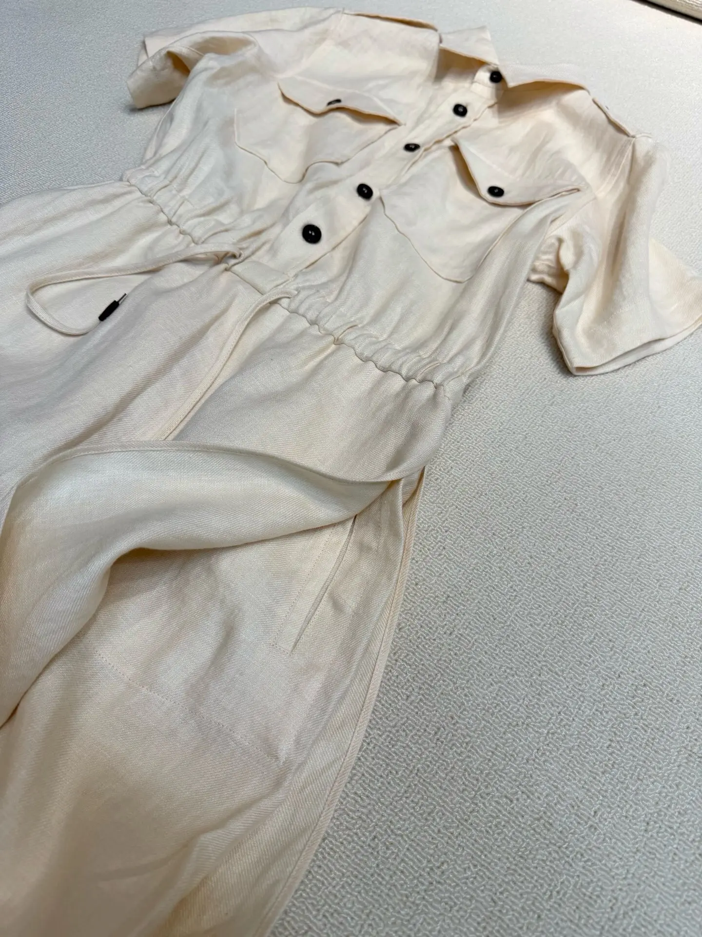 Women's Spring Summer New Polo Short sleeved Linen Dress Fashion All-match