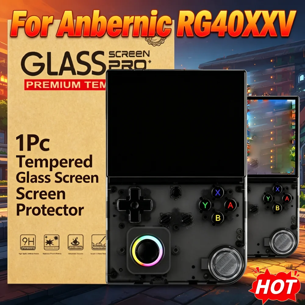 Premium Tempered Glass Screen Protector for Anbernic RG40XXV Easy Install HD Clear Anti-Scratch Protective Film for Console