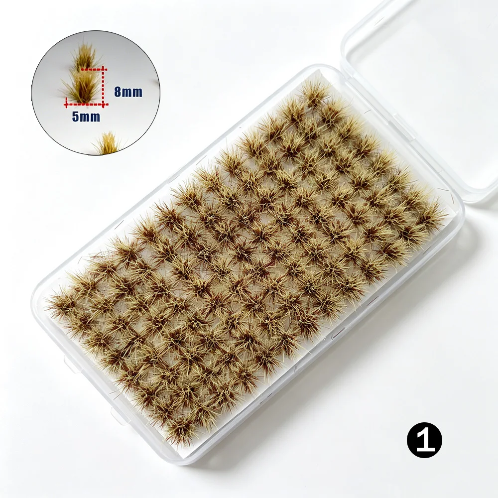 104Pcs/box Miniature 5mm/8mm Static Grass Cluster Model Kit Diy Garden Lawn Landscape Layout Materials Diorama Accessory