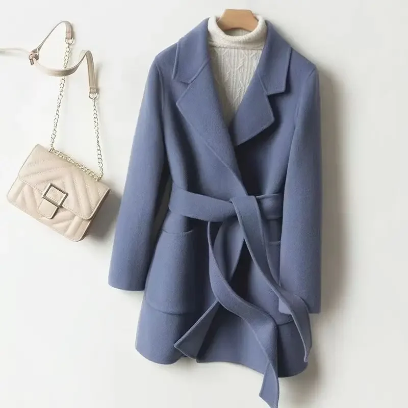 Women's Trench Wool & Blends Coat Loose Plain Hot Outerwears on Sale Trendy Ladies Jackets Casual Winter Clothes 2024 Elegant