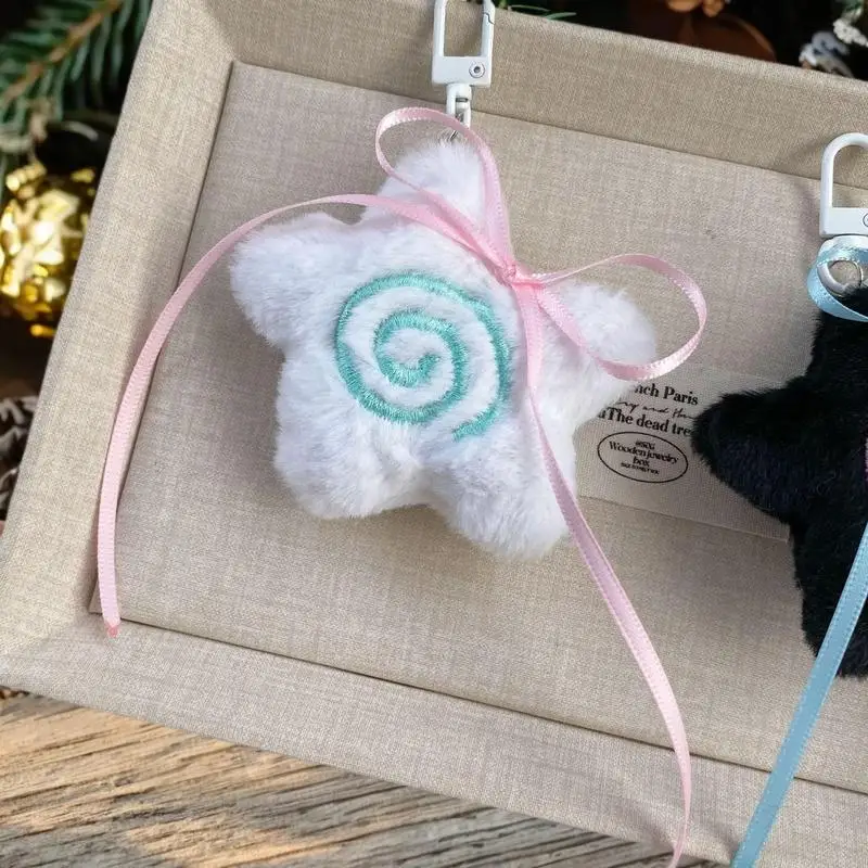 Breloczek w stylu INS z kokardką, rozgwiazdą, pluszowym zawieszką, kawaii ozdoba do plecaka, akcesoria dekoracyjne, prezenty
