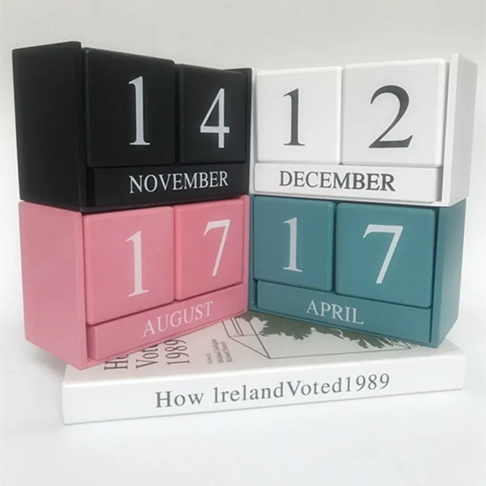 Mdf Houten Eeuwigdurende Kalender Pastorale Stijl Maand Display Bouwstenen Kalender Eeuwigdurende Kalender Eeuwige Blokken