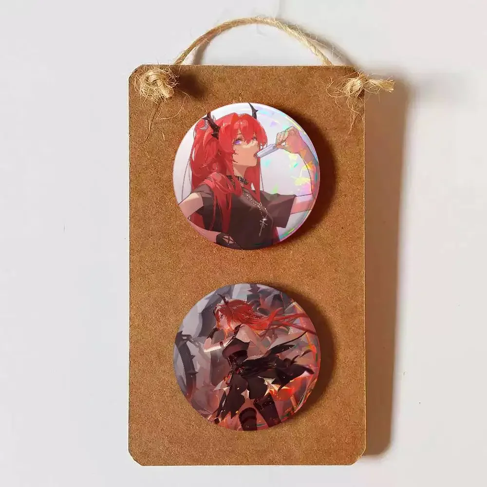 S-Surtra – Arknights Creative Round Button Pins Badge Set Cartoon Anime Movie Music Pattern Brooches for Bags Jackets