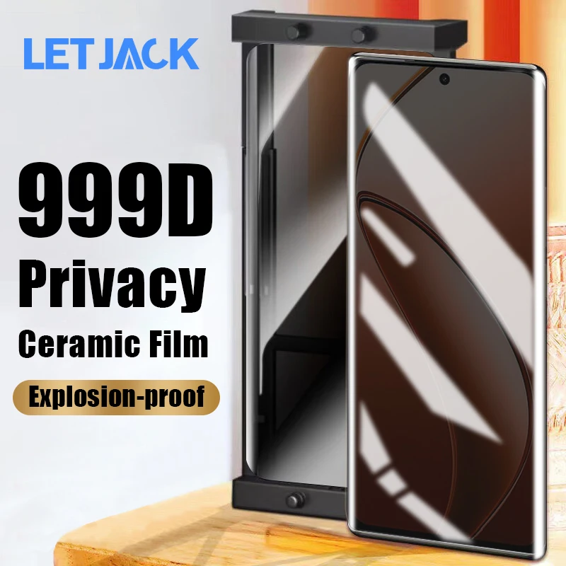 

999D Full Curved Anti-spy Ceramic Soft Film For Realme 12 11 10 Pro Plus Privacy Screen Protector For Realme GT5 Pro Not Glass