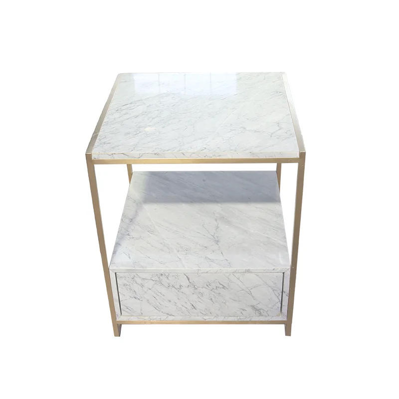# Bedroom Corner Golden Finishing Metal And Marble Coffee