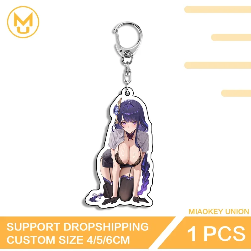 Genshin Impact Seductive Big Breasts Artistic Enchanting Double Sided Acrylic Keyring Chic Waterproof Cosplay Costumes DIY Props