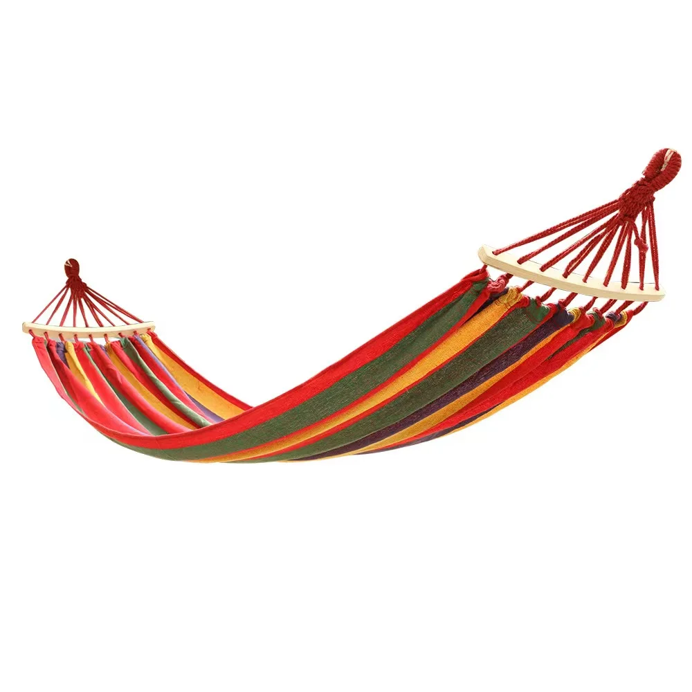 

Canvas Curved Stick Hammock Wholesale Swing Stick Anti-rollover Children Single Double Hammock Outdoor Camping Camping Supplies