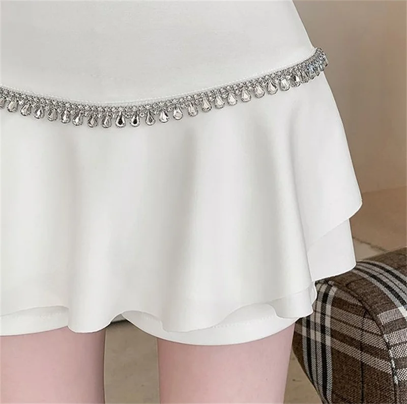 

Женские мини-юбки: летняя мода, защита от бликов, новинка 2026 года, с завышенной талией, утягивающие, средней длины, пышные, короткие юбки-шорты