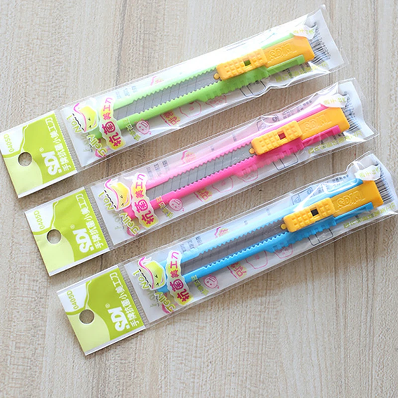 Sdi 9mm kleines Unility Messer für Kinder Teleskop verriegelung Kunststoff kleines Schneid papier anti bakterielle Werkzeug messer Kastens ch neider 0405d