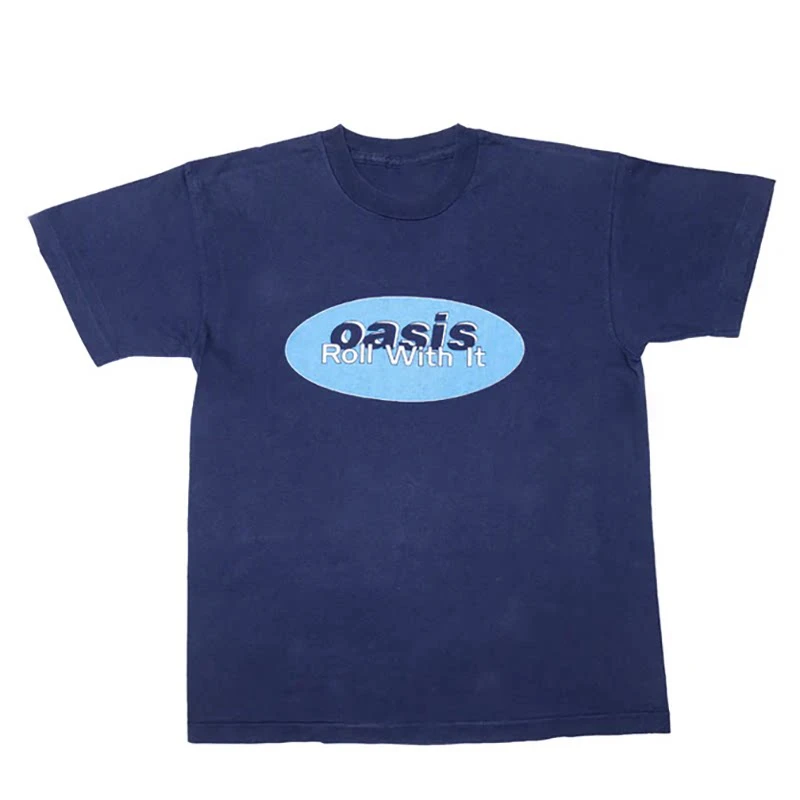 Retro Oasis Rock Punk Band T-Shirt Cotton Graphic Tee Men Women Summer Streetwear