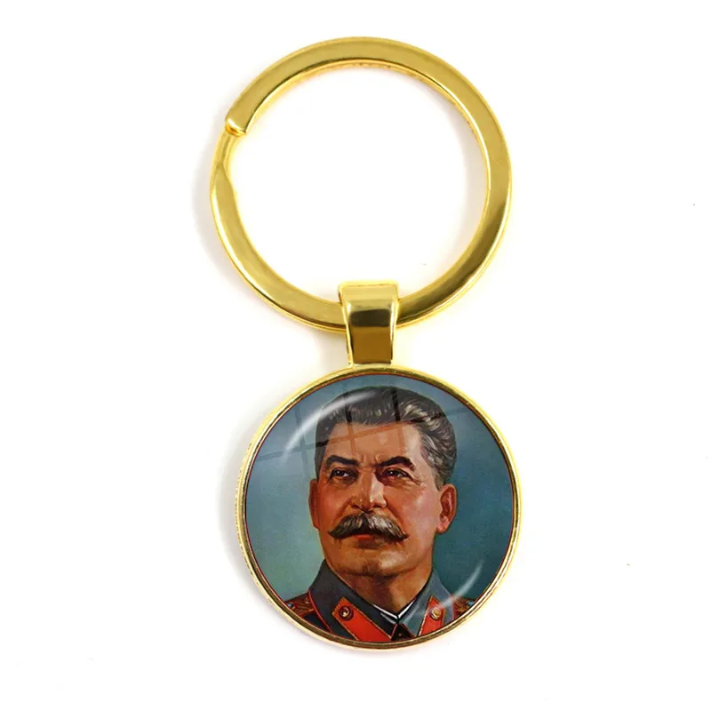Soviet USSR Stalin Lenin Keyrings Classic Red Star Hammer Sickle