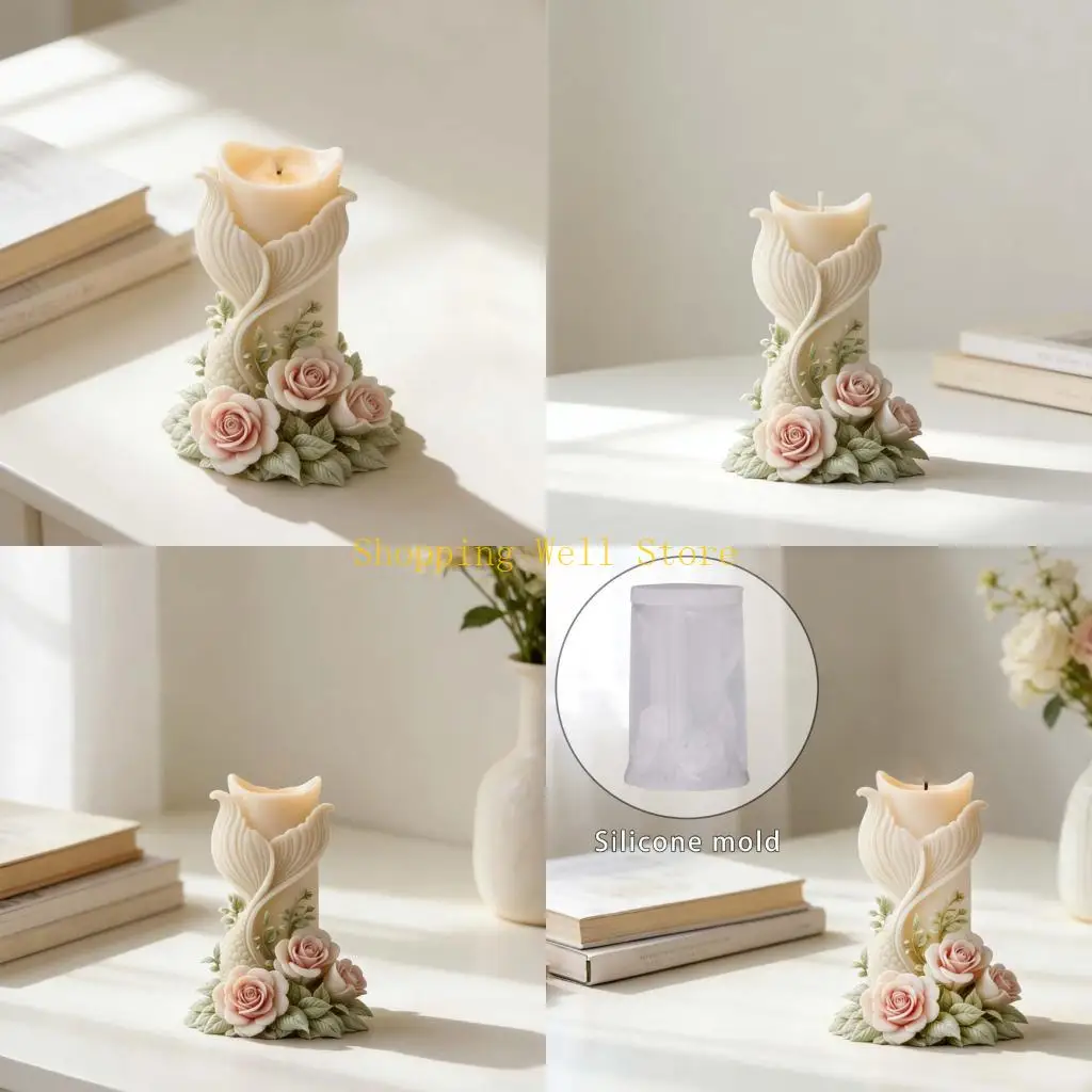 

KX4B Fish Tail Flower Cylindrical Silicone Mould For Making Soap Chocolate