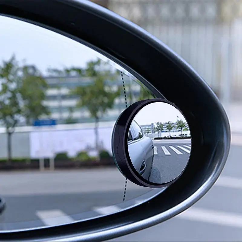 2Pcs Suction Cup Small Round Looking Glass Car Rear View Mirror Small Round Mirror 360 Degree Rotation Blind Spot Mirrors