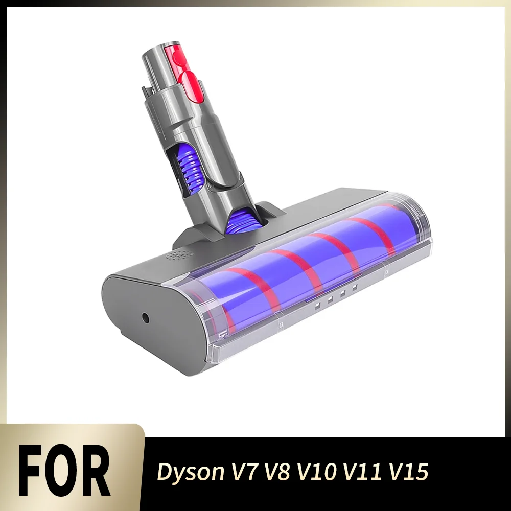 For Dyson V7 V8 V10 V11 V15 Vacuum Direct Drive 4 LED Light Soft Roller Hard Floor Perfect Fit Accessory Parts Brush Head Part