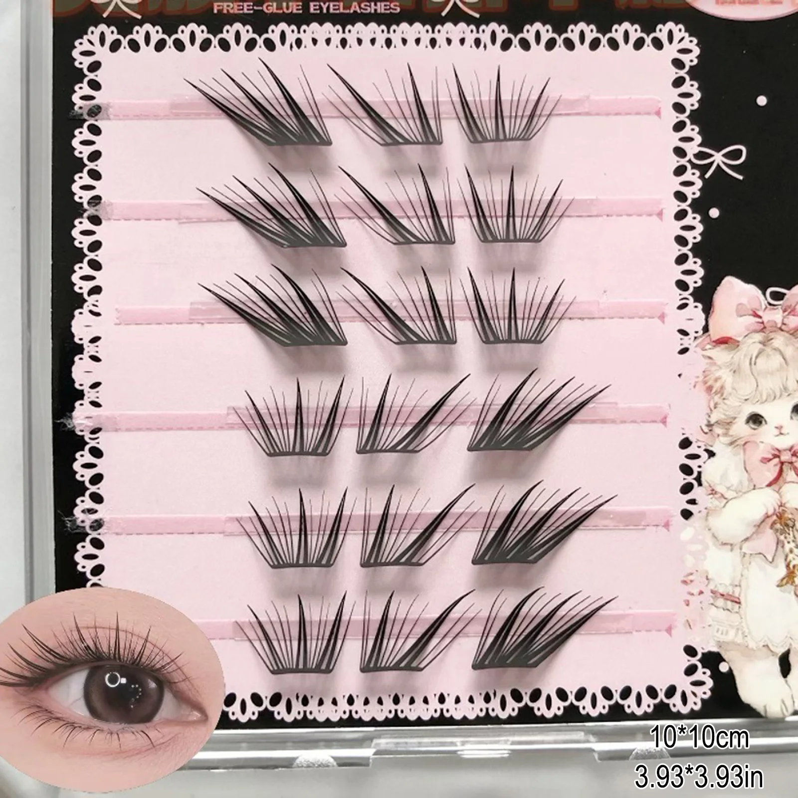 Pestañas postizas esponjosas, fibra suave y ligera, pestañas individuales estilo zorro volador Natural, extensión de pestañas en racimo, gran capacidad