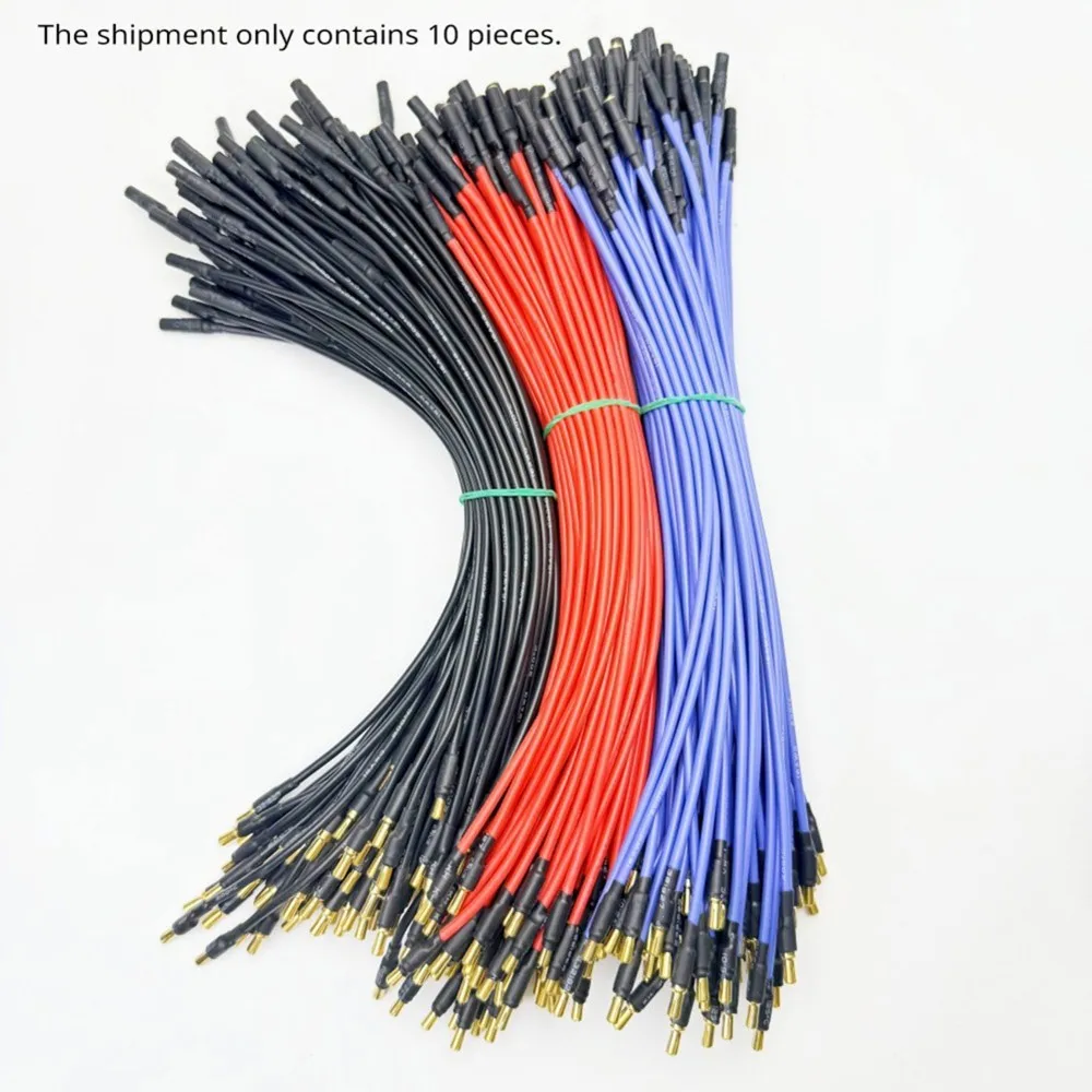 ABGE-10Pcs Motor Extension Cable 3.5Mm Banana Head 16AWG Soft Silicone Wire For Model Aircraft Black