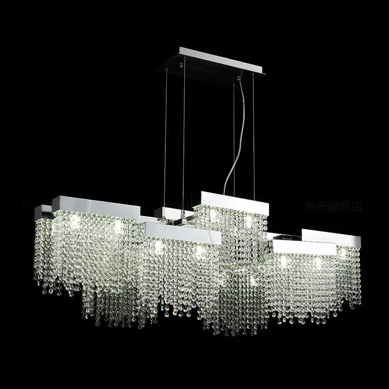 New crystal chandelier Luxury Island Fixture for living room Dining room light Modern villa shaped art chandelier