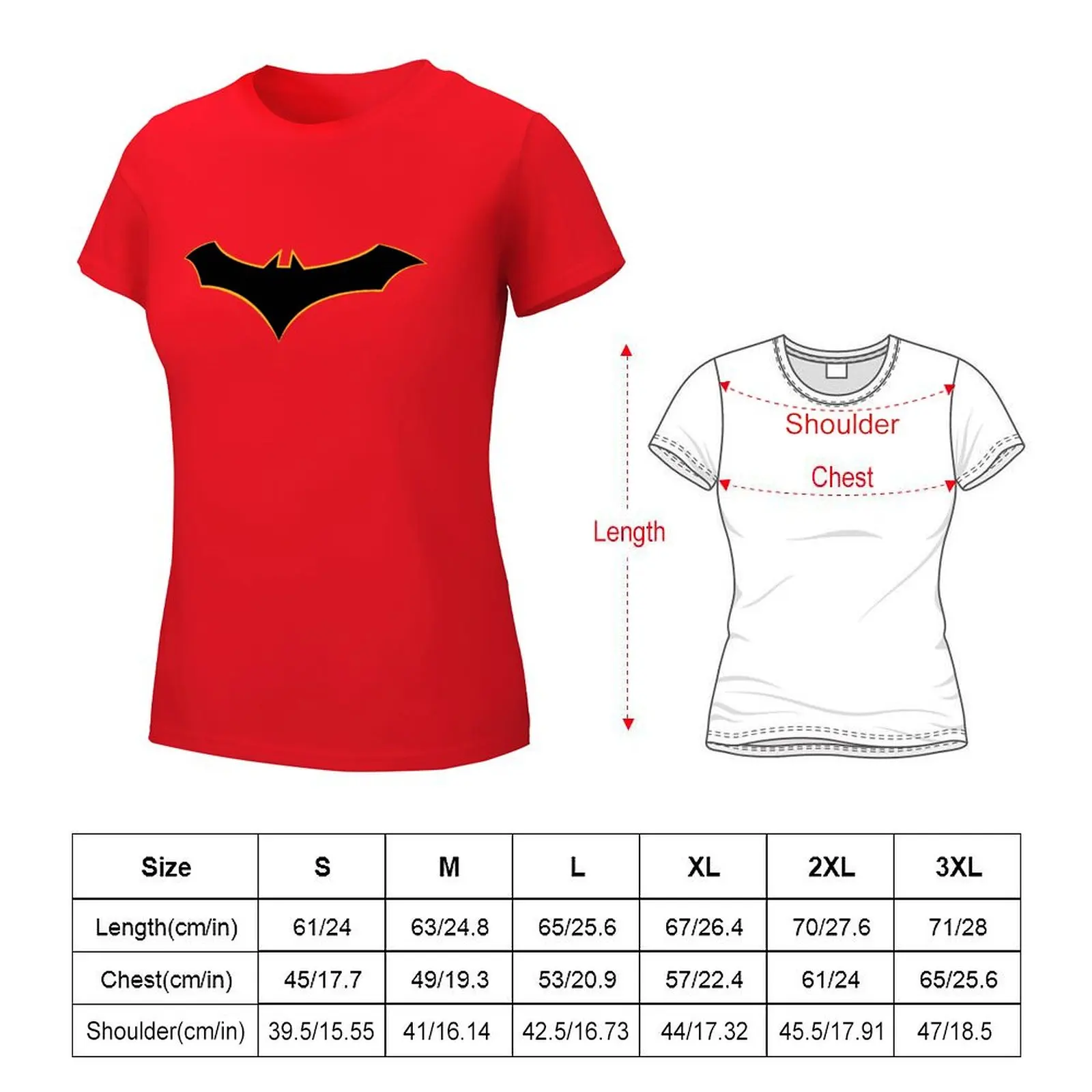 Mulheres Oversized Bat Symbol T-Shirt, Workout Blusa, Rebirth, Feminino